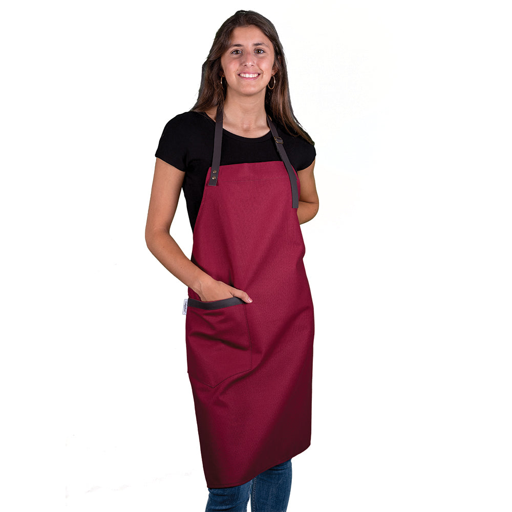 Delantal tejido detalles cuero 8016-1