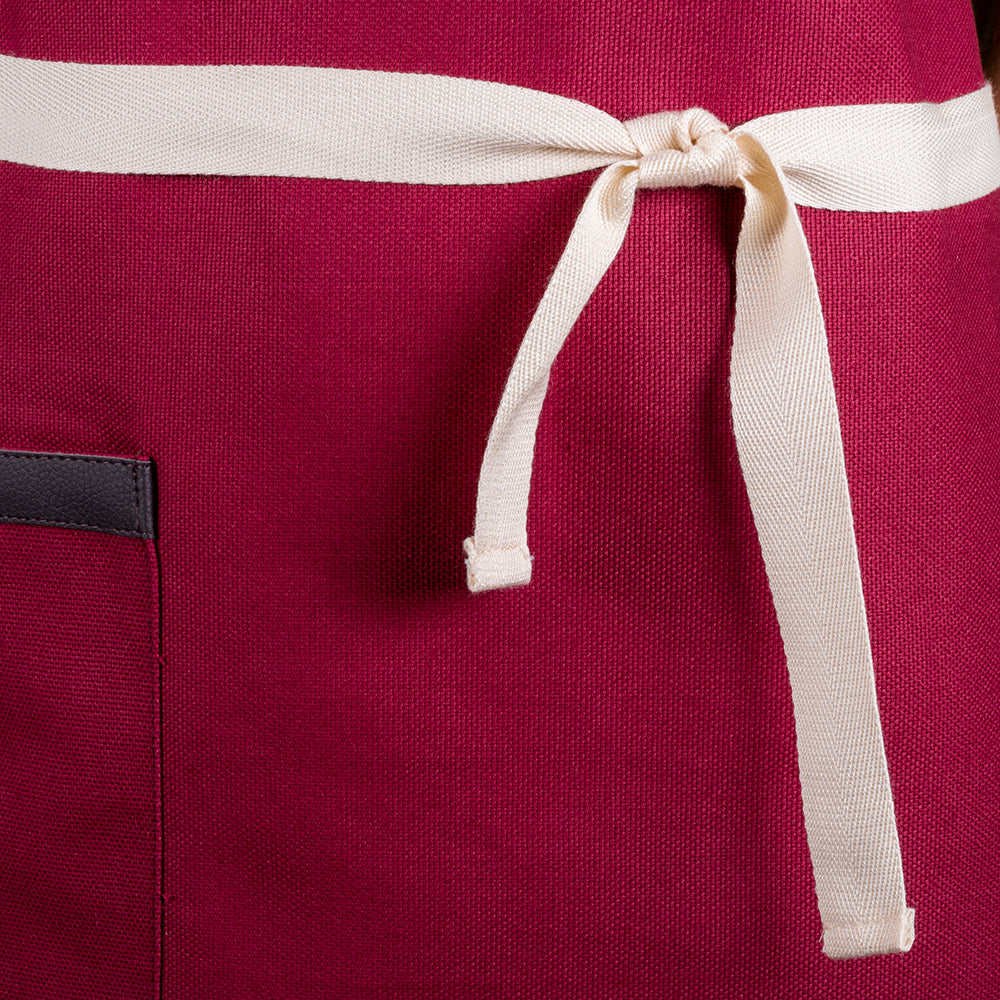 Delantal tejido detalles cuero 8016-1